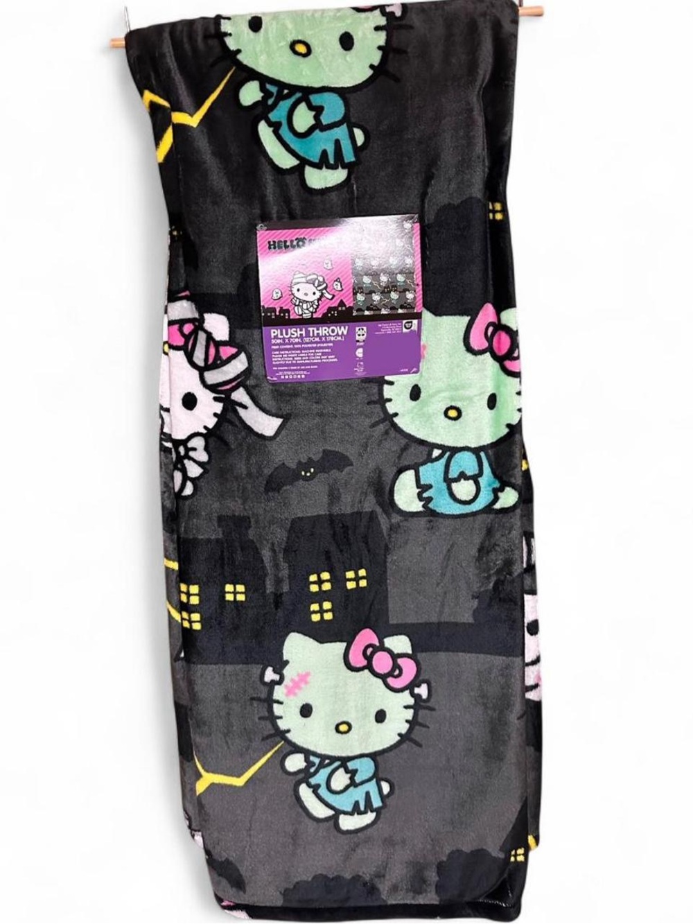 Hello Kitty Frankenstein Mummy Halloween Plush Throw Blanket, new 2026 release